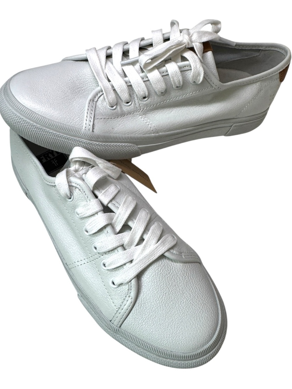 New Frye Gia Us 7 low lace white leather lace up shoes org $140